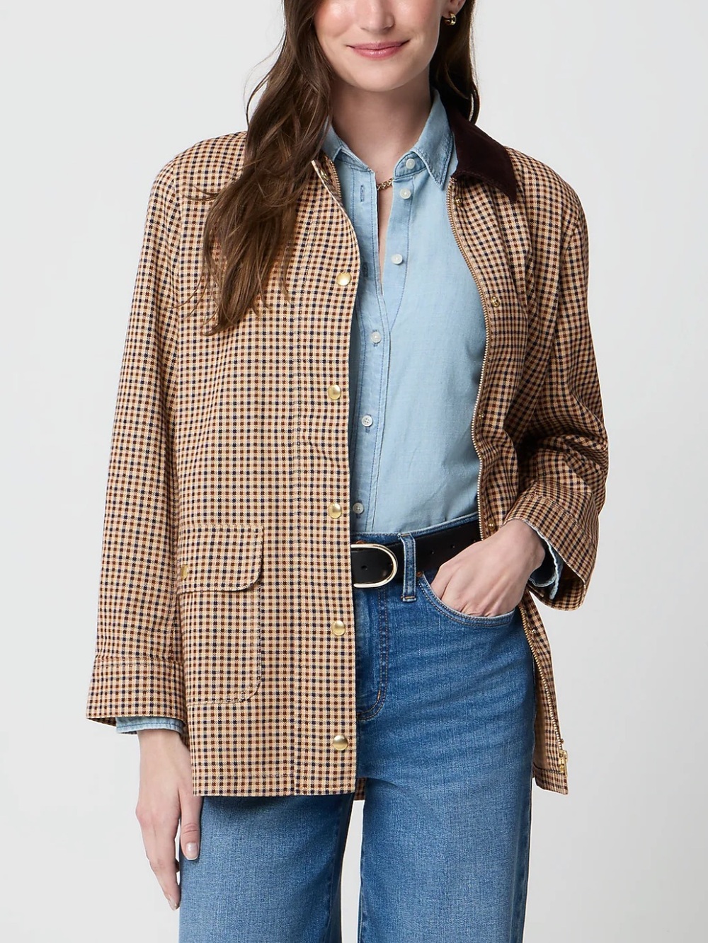 J CREW 100% cotton long Field jacket XS